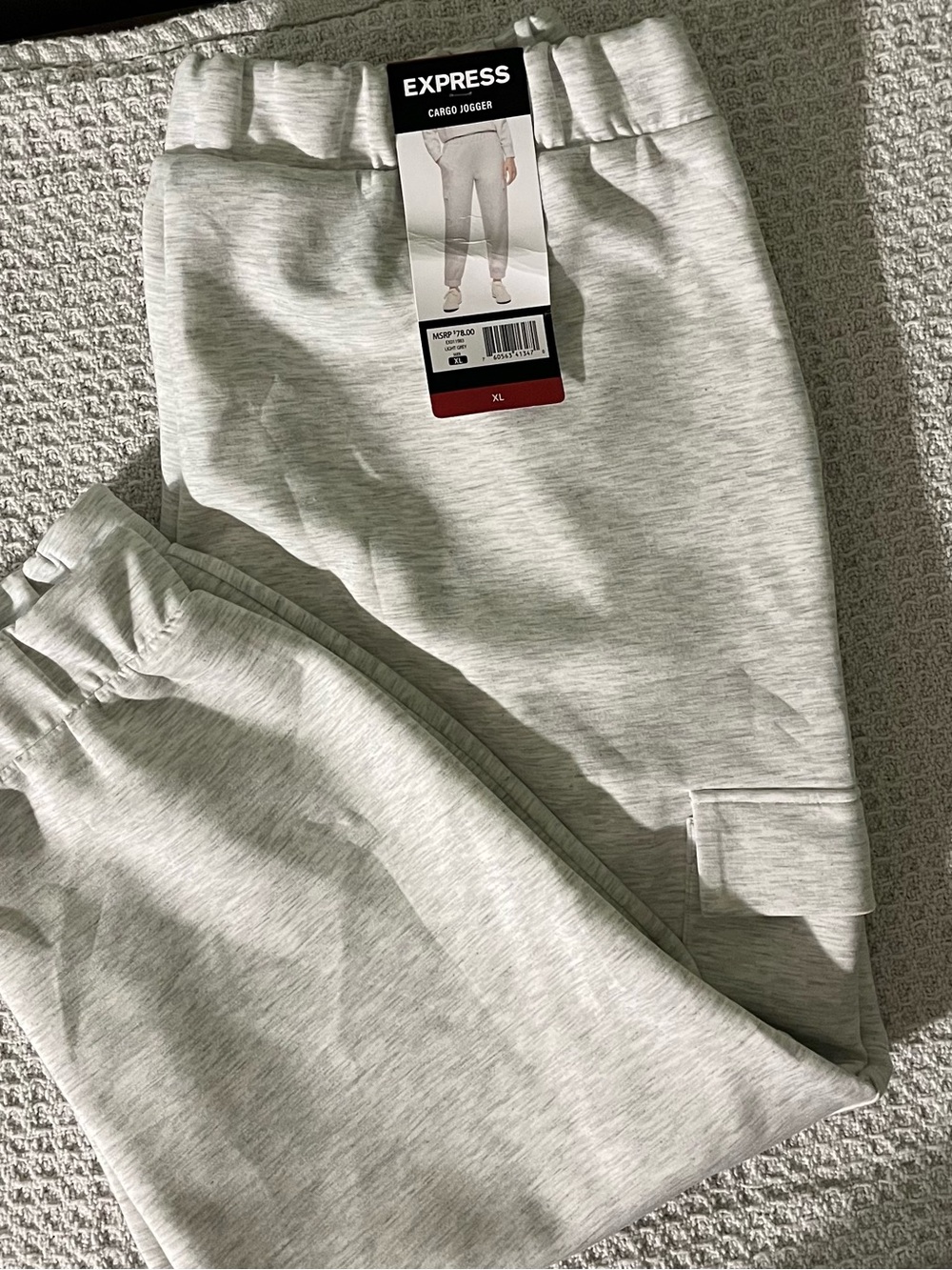 Express Light Gray Cargo Jogger Pants